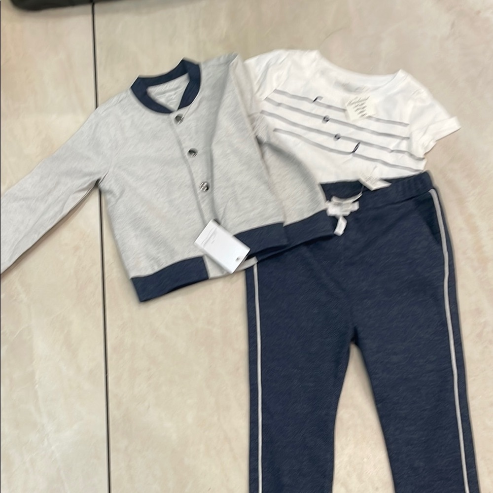 Gray and Blue Kids Outfit Set